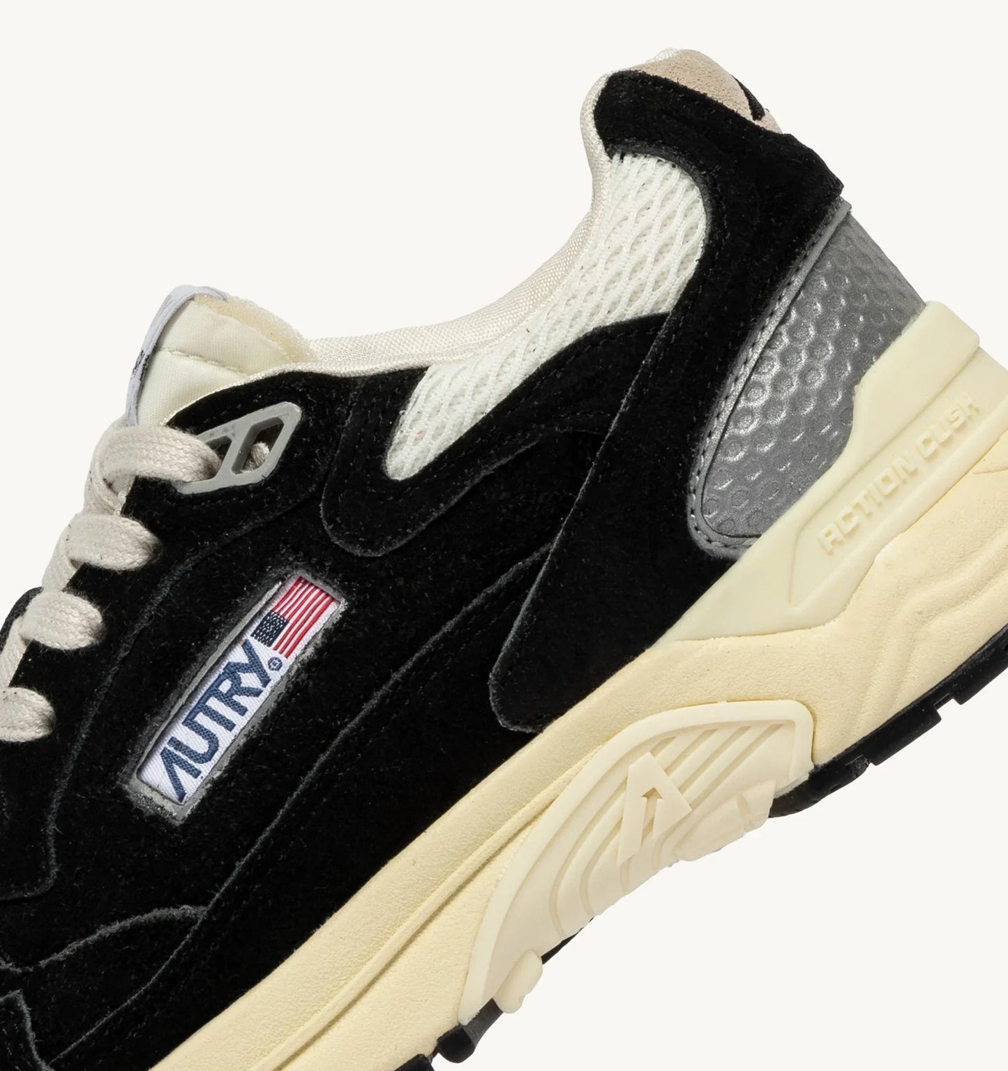 BASKETS HYPERWAY EN MESH ET DAIM NOIR ET ARGENT