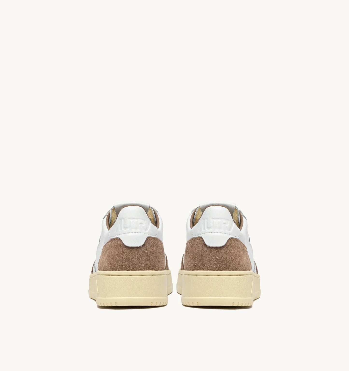 BASKETS MEDALIST LOW EN CUIR BLANC ET DAIM ANTILOPE