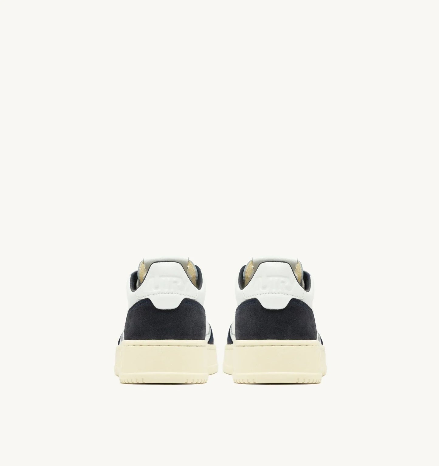BASKETS MEDALIST LOW EN CUIR BLANC ET DAIM OCEAN