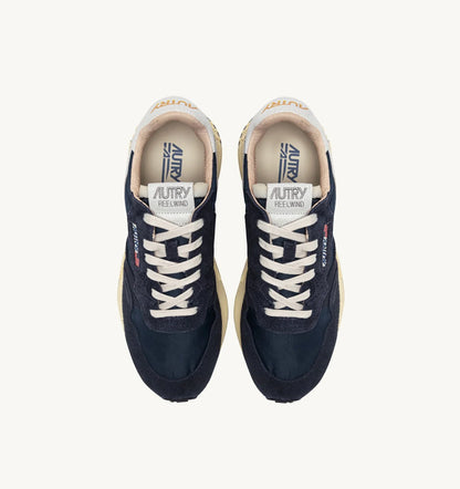 BASKETS REELWIND LOW EN NYLON ET DAIM BLUE SPACE ET BLANC